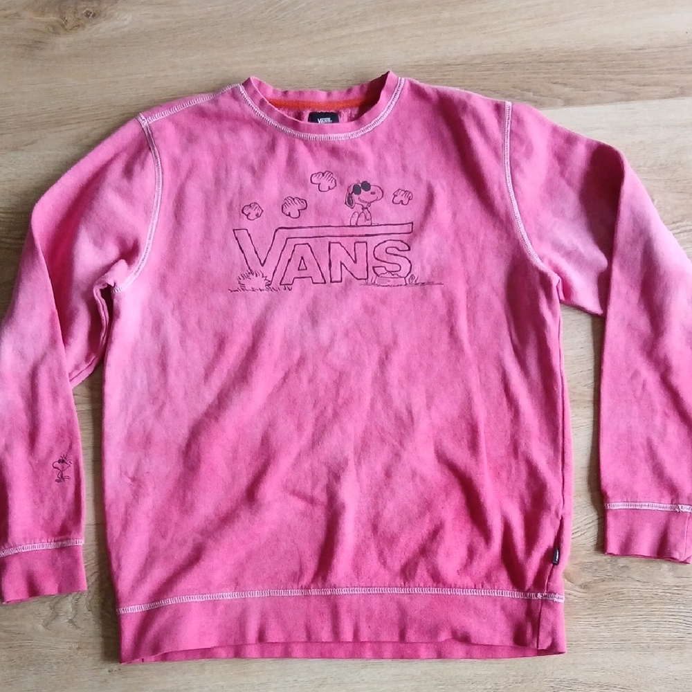 Vans Snoopy Peanuts Pink Graphic Long Sleeve Tee Medium Y2k Vintage Retro